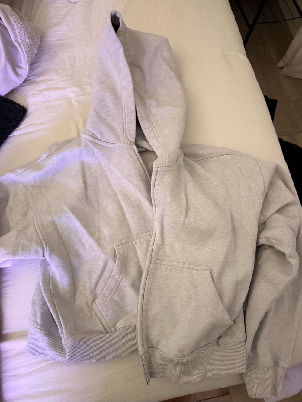 Aritzia Light Gray Zip Hoodie